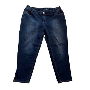 Lane Bryant Blue Jeans High Rise Genius Fit Zipper Ankle Taper Size 20 u